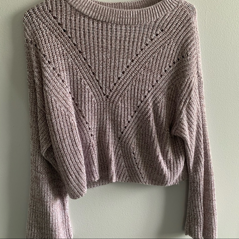 Cropped Purple sweater crochet knit